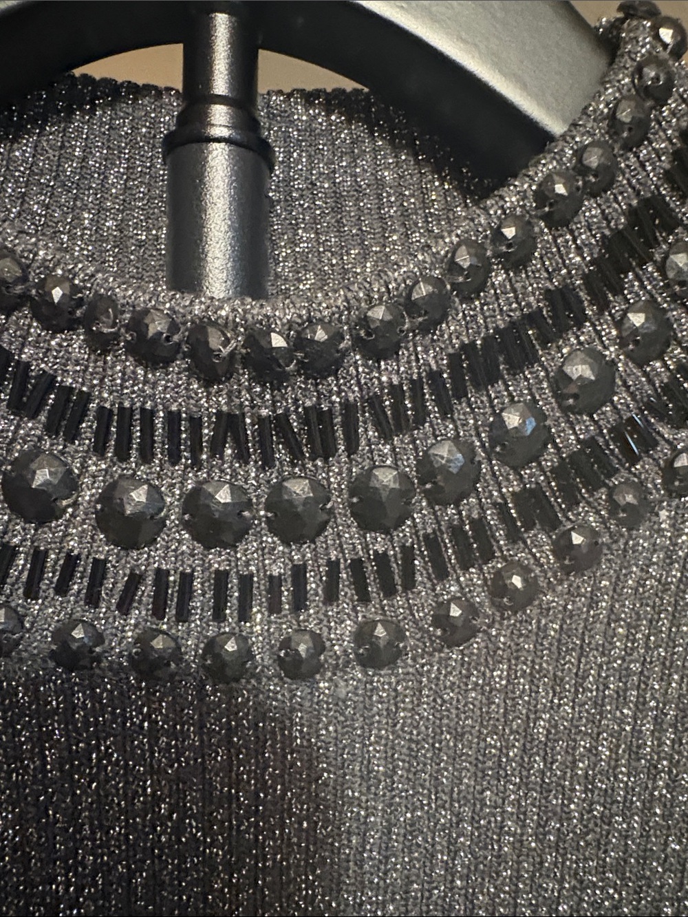 Grace Elements Sparkle Beaded Mock Neck Tank - Black - Picture 4 of 5